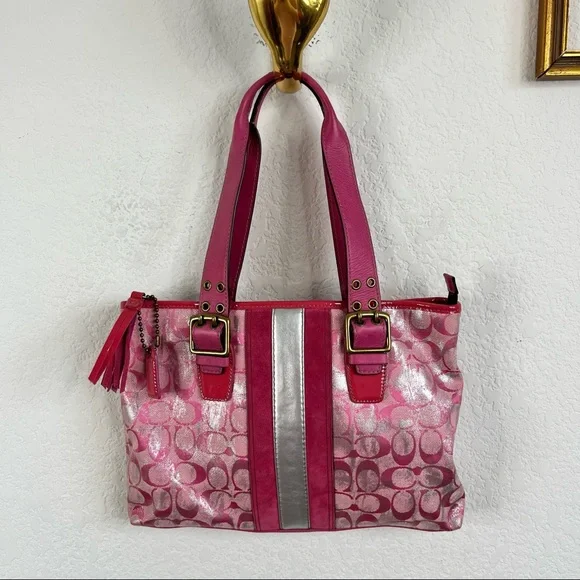 signature coach pink bag