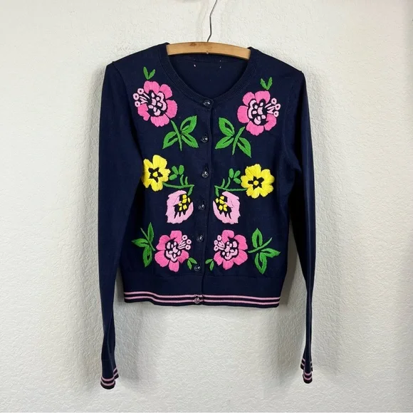 Lilly Pulitzer Embroidered Floral Cardigan - Costume Baldor
